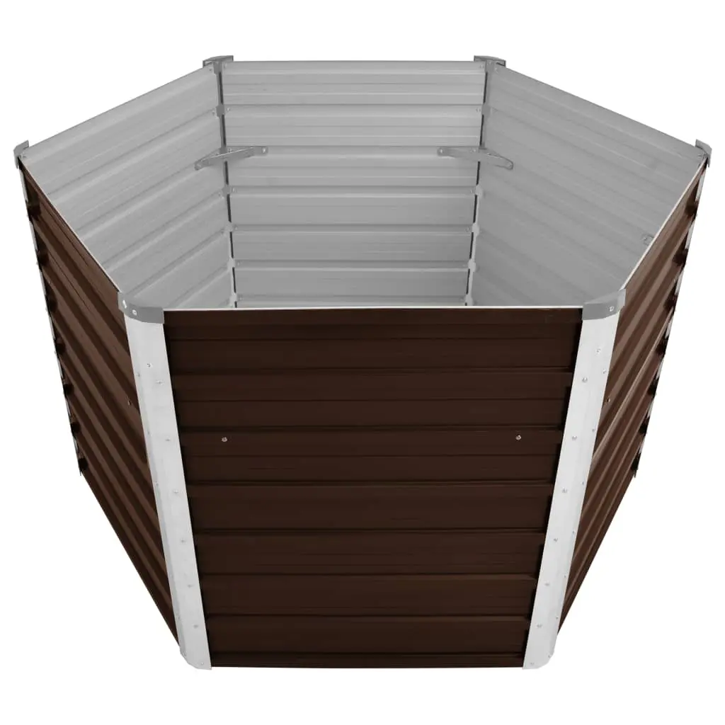 45721 vidaXL Garden Raised Bed Brown 129x129x77 cm Galvanised Steel