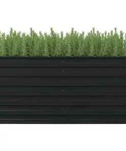 vidaXL Raised Garden Bed Anthracite 160x80x77 cm Galvanised Steel