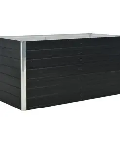 vidaXL Raised Garden Bed Anthracite 160x80x77 cm Galvanised Steel