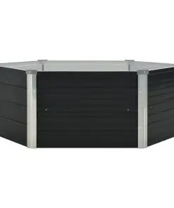 vidaXL Raised Garden Bed Anthracite 129x129x45 cm Galvanised Steel