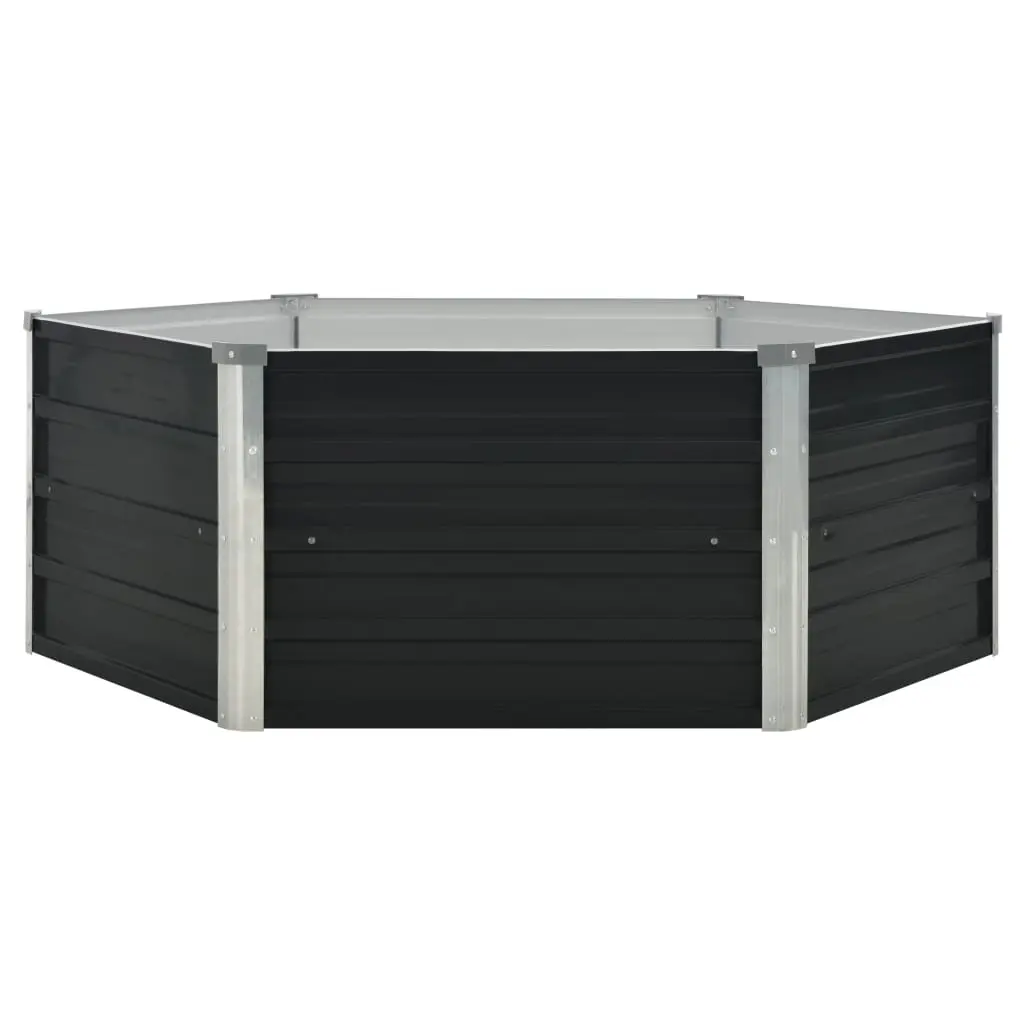 vidaXL Raised Garden Bed Anthracite 129x129x45 cm Galvanised Steel