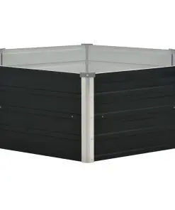 vidaXL Raised Garden Bed Anthracite 129x129x45 cm Galvanised Steel