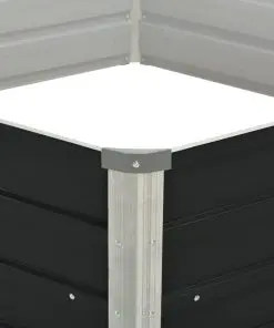 vidaXL Raised Garden Bed Anthracite 129x129x45 cm Galvanised Steel