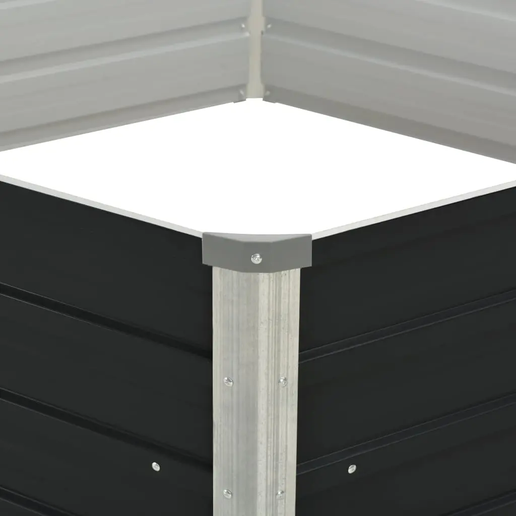 vidaXL Raised Garden Bed Anthracite 129x129x45 cm Galvanised Steel