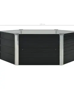 vidaXL Raised Garden Bed Anthracite 129x129x45 cm Galvanised Steel