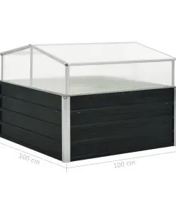 vidaXL Greenhouse Anthracite 100x100x77 cm Galvanised Steel