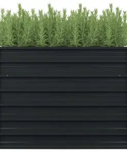 vidaXL Raised Garden Bed Anthracite 100x100x77 cm Galvanised Steel