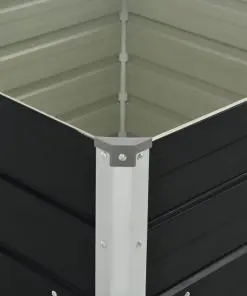 vidaXL Raised Garden Bed Anthracite 100x100x77 cm Galvanised Steel