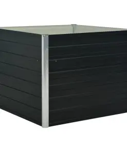 vidaXL Raised Garden Bed Anthracite 100x100x77 cm Galvanised Steel