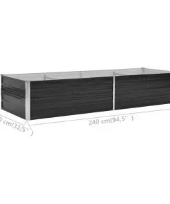 45727 vidaXL Garden Raised Bed Anthracite 240x80x45 cm Galvanised Steel