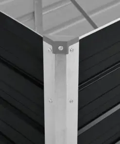 45728 vidaXL Garden Raised Bed Anthracite 320x80x77 cm Galvanised Steel