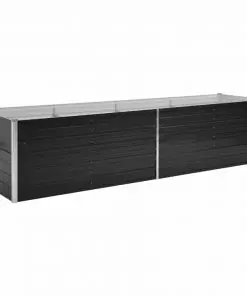 45728 vidaXL Garden Raised Bed Anthracite 320x80x77 cm Galvanised Steel