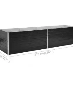 45728 vidaXL Garden Raised Bed Anthracite 320x80x77 cm Galvanised Steel
