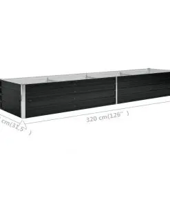 45729 vidaXL Garden Raised Bed Anthracite 320x80x45 cm Galvanised Steel