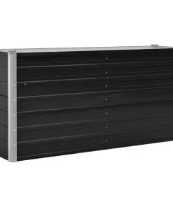 45730 vidaXL Garden Raised Bed Anthracite 160x40x77 cm Galvanised Steel