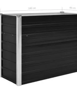 45732 vidaXL Garden Raised Bed Anthracite 100x40x77 cm Galvanised Steel
