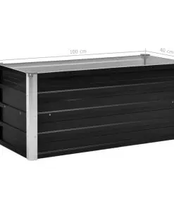 45733 vidaXL Garden Raised Bed Anthracite 100x40x45 cm Galvanised Steel