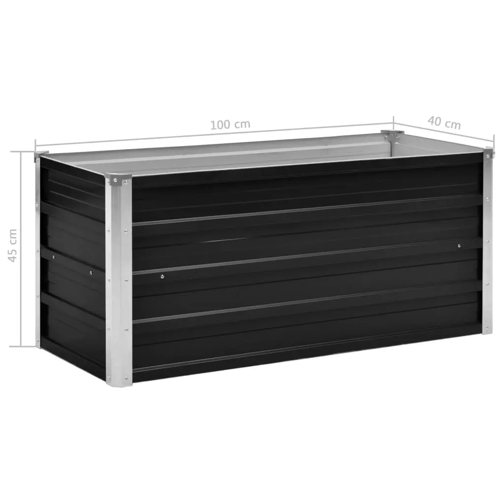45733 vidaXL Garden Raised Bed Anthracite 100x40x45 cm Galvanised Steel
