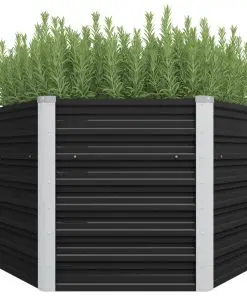 45734 vidaXL Garden Raised Bed Anthracite 129x129x77 cm Galvanised Steel