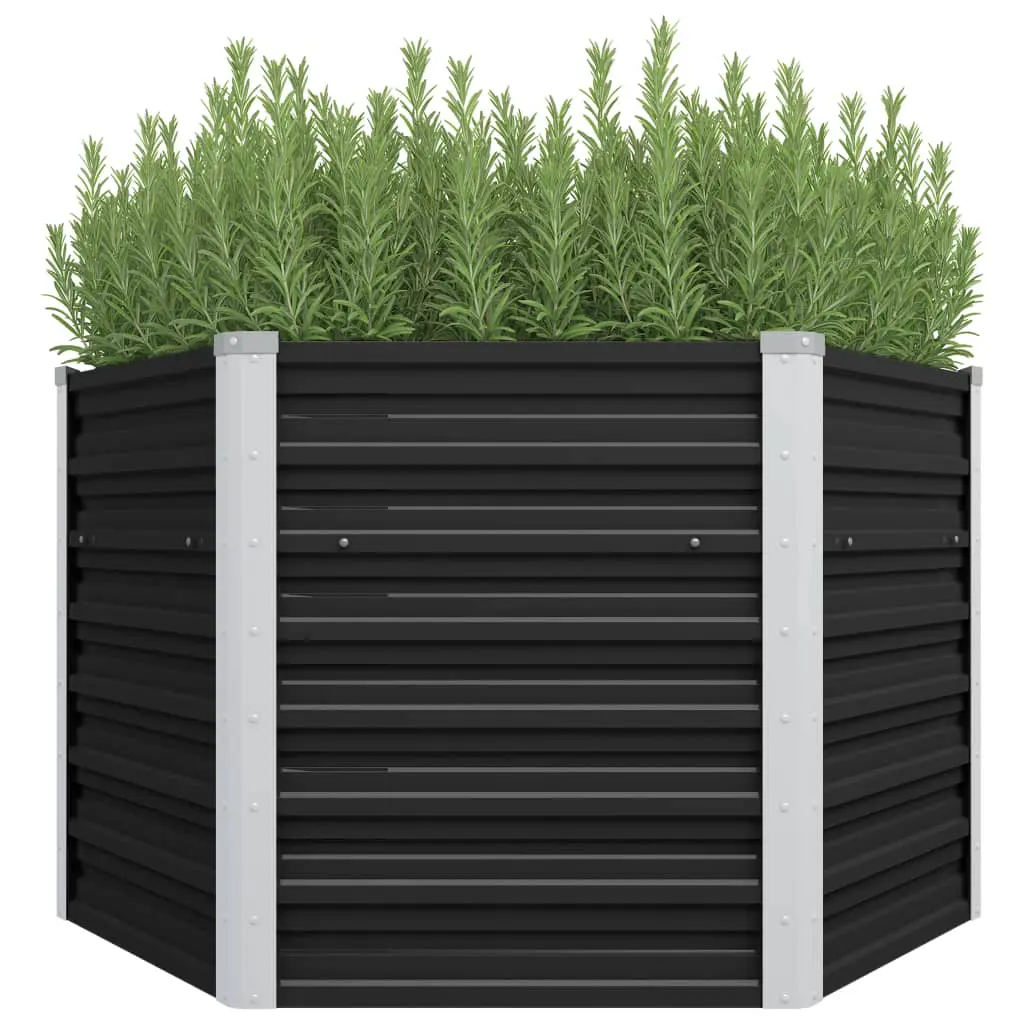 45734 vidaXL Garden Raised Bed Anthracite 129x129x77 cm Galvanised Steel