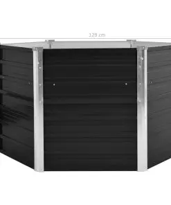 45734 vidaXL Garden Raised Bed Anthracite 129x129x77 cm Galvanised Steel