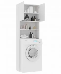 vidaXL Washing Machine Cabinet White 64×25.5×190 cm Chipboard