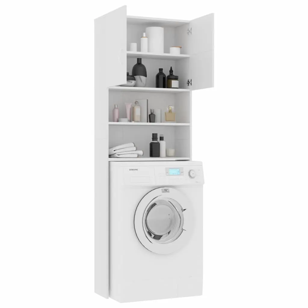 vidaXL Washing Machine Cabinet White 64×25.5×190 cm Chipboard