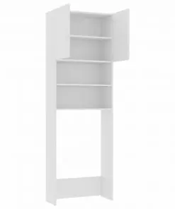 vidaXL Washing Machine Cabinet White 64×25.5×190 cm Chipboard