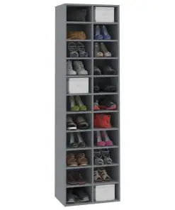 vidaXL Shoe Cabinet Grey 54x34x183 cm Chipboard