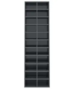 vidaXL Shoe Cabinet High Gloss Grey 54x34x183 cm Chipboard