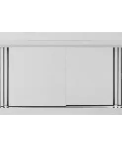 vidaXL Kitchen Wall Cabinet with Sliding Doors 90x40x50 cm Stainless Steel