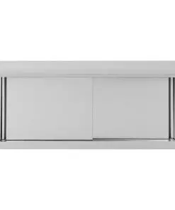 vidaXL Kitchen Wall Cabinet with Sliding Doors 120x40x50 cm Stainless Steel