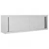 vidaXL Kitchen Wall Cabinet with Sliding Doors 150x40x50 cm Stainless Steel