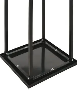 vidaXL Firewood Rack with Base Black 37x37x113 cm Steel