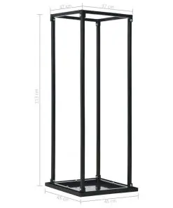 vidaXL Firewood Rack with Base Black 37x37x113 cm Steel