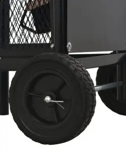 vidaXL Firewood Cart Black 30x35x81 cm Steel
