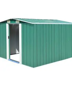 vidaXL Garden Shed 257x298x178 cm Metal Green