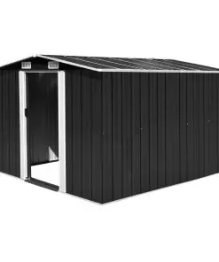 vidaXL Garden Shed 257x298x178 cm Metal Anthracite