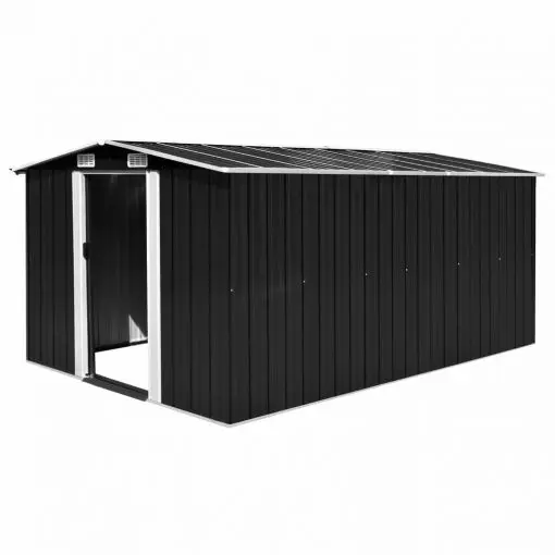 vidaXL Garden Shed 257x398x178 cm Metal Anthracite