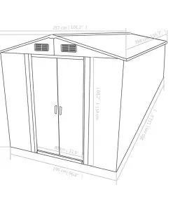 vidaXL Garden Shed 257x398x178 cm Metal Anthracite