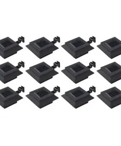 vidaXL Outdoor Solar Lamps 12 pcs LED Square 12 cm Black