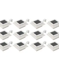 vidaXL Outdoor Solar Lamps 12 pcs LED Square 12 cm White