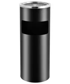 vidaXL Ashtray Dustbin Hotel 30 L Steel Black