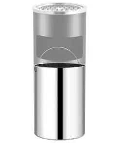 vidaXL Ashtray Dustbin Hotel 30 L Steel Black