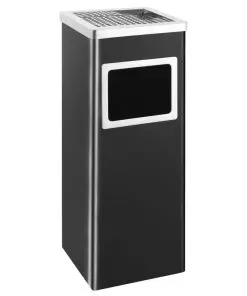 vidaXL Ashtray Dustbin Hotel 36 L Steel Black