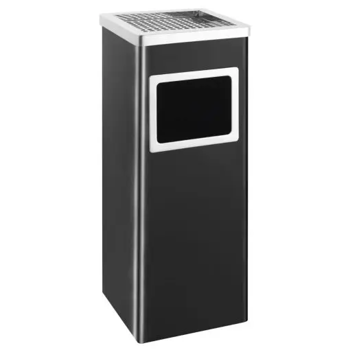 vidaXL Ashtray Dustbin Hotel 36 L Steel Black