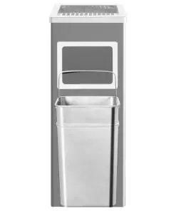 vidaXL Ashtray Dustbin Hotel 36 L Steel Black
