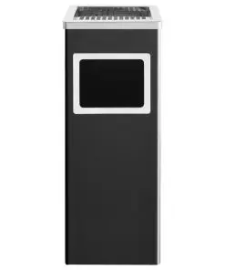 vidaXL Ashtray Dustbin Hotel 36 L Steel Black