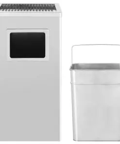 vidaXL Ashtray Dustbin Hotel 45 L Stainless Steel