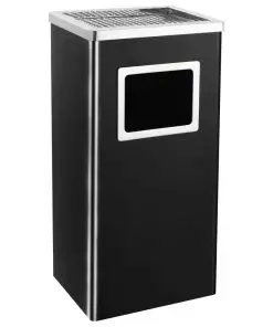 vidaXL Ashtray Dustbin Hotel 45 L Steel Black